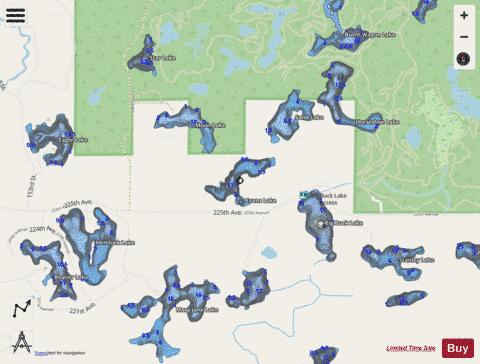 Evans Lake depth contour Map - i-Boating App - Streets