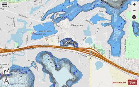 Florence Lake depth contour Map - i-Boating App - Streets
