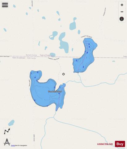 Freedom Lakes depth contour Map - i-Boating App - Streets