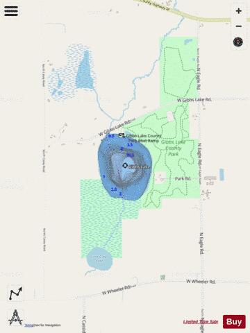 Gibbs Lake depth contour Map - i-Boating App - Streets
