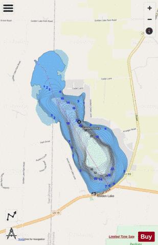 Golden Lake depth contour Map - i-Boating App - Streets