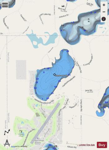 Hanscom Lake depth contour Map - i-Boating App - Streets