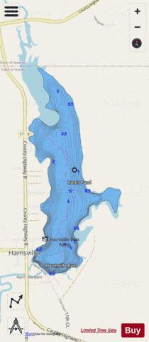 Harris Pond  Harrisville depth contour Map - i-Boating App - Streets