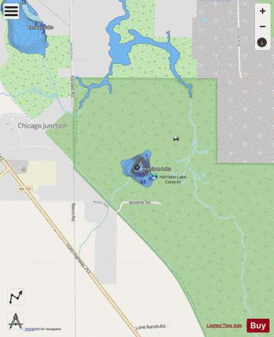 Harrison Lake depth contour Map - i-Boating App - Streets