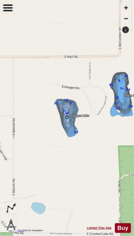 Haugen Lake depth contour Map - i-Boating App - Streets