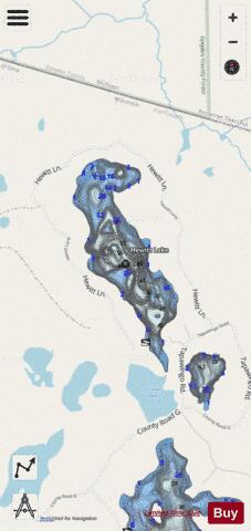 Hewitt Lake depth contour Map - i-Boating App - Streets