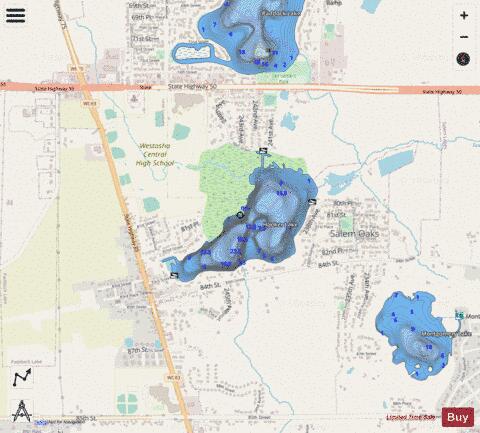 Hooker Lake depth contour Map - i-Boating App - Streets
