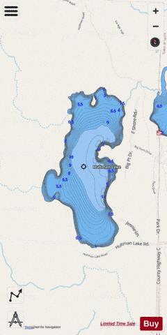 Hultman Lake depth contour Map - i-Boating App - Streets
