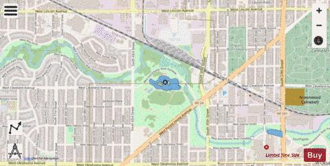 Jackson Park Pond depth contour Map - i-Boating App - Streets