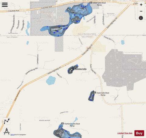 Kasbaum Lake depth contour Map - i-Boating App - Streets