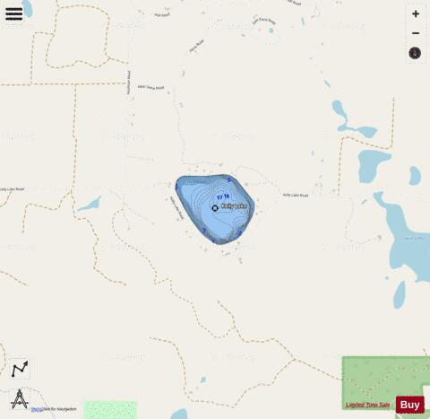 Kelly Lake B depth contour Map - i-Boating App - Streets