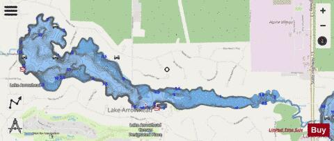 Lake Arrowhead depth contour Map - i-Boating App - Streets