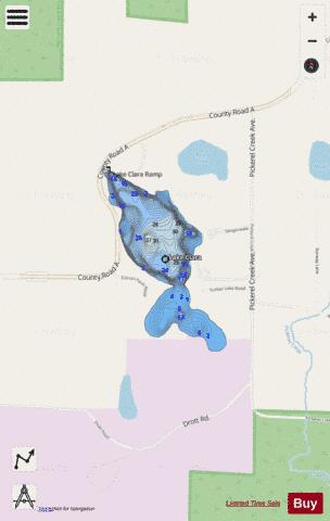Lake Clara depth contour Map - i-Boating App - Streets
