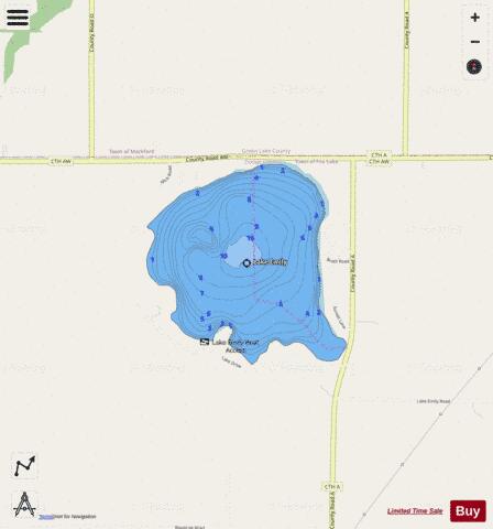 Lake Emily depth contour Map - i-Boating App - Streets