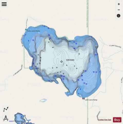 Lake Laura depth contour Map - i-Boating App - Streets