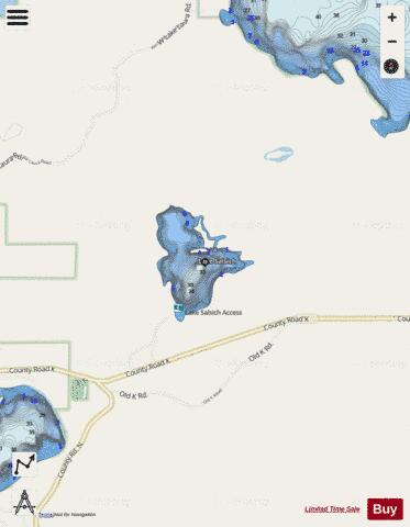 Lake Salsich depth contour Map - i-Boating App - Streets