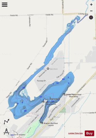 Lazy Lake  Fall R Millpond depth contour Map - i-Boating App - Streets