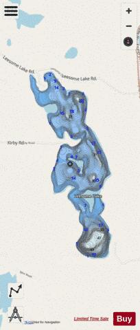 Leesome Lake depth contour Map - i-Boating App - Streets