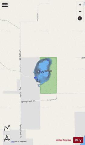 Lily Lake depth contour Map - i-Boating App - Streets