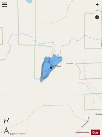 Lilypad Lake depth contour Map - i-Boating App - Streets