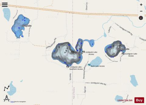 Lindquist Lake depth contour Map - i-Boating App - Streets