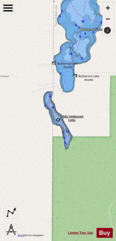 Little Butternut Lake depth contour Map - i-Boating App - Streets