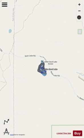 Little Cloud Lake depth contour Map - i-Boating App - Streets