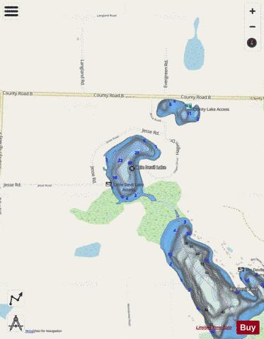 Little Devil Lake depth contour Map - i-Boating App - Streets