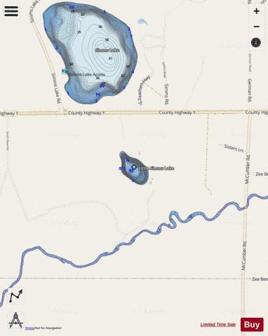 Little Simms Lake depth contour Map - i-Boating App - Streets