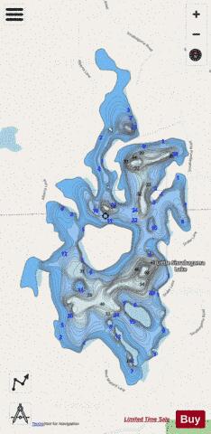 Little Sissabagama Lake depth contour Map - i-Boating App - Streets
