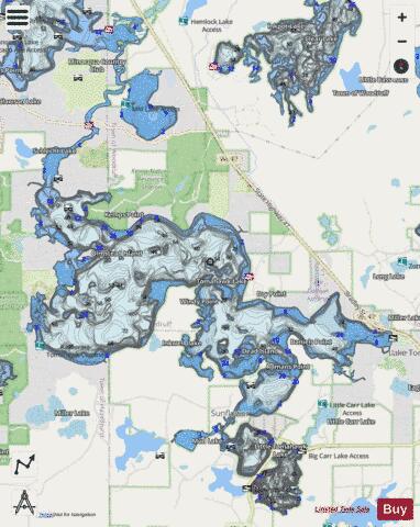 Little Tomahawk Lake depth contour Map - i-Boating App - Streets