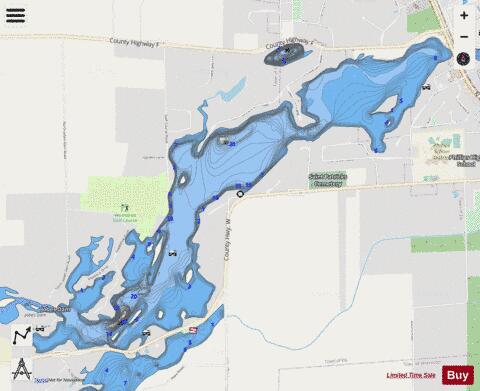 Long Lake M depth contour Map - i-Boating App - Streets
