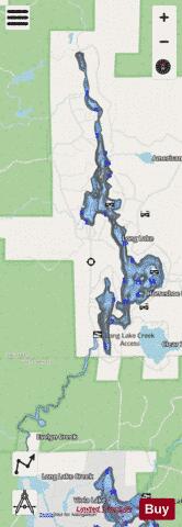 Long Lake N depth contour Map - i-Boating App - Streets