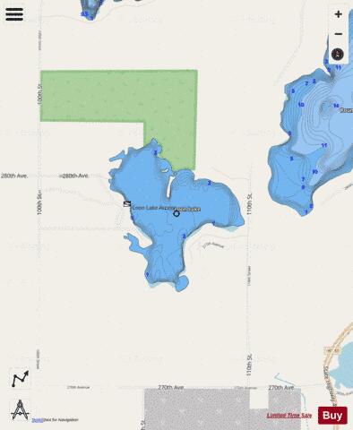 Loon Lake B depth contour Map - i-Boating App - Streets