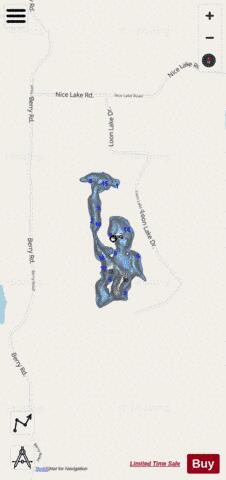 Loon Lake C depth contour Map - i-Boating App - Streets