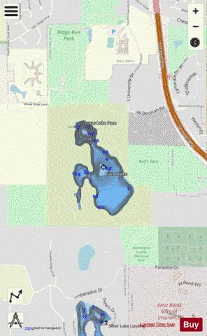 Lucas Lake depth contour Map - i-Boating App - Streets
