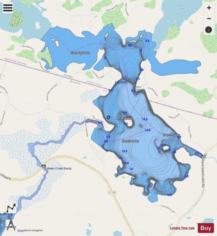 Mamie Lake depth contour Map - i-Boating App - Streets