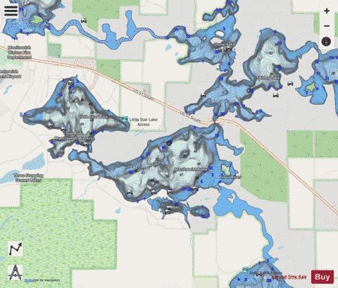 Manitowish Lake depth contour Map - i-Boating App - Streets