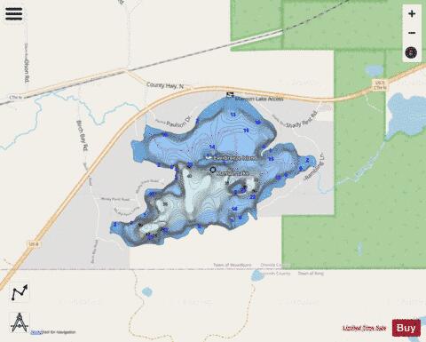 Manson Lake depth contour Map - i-Boating App - Streets