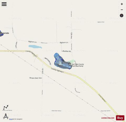 Marl Lake depth contour Map - i-Boating App - Streets