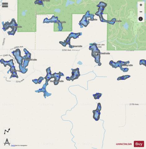 Mary Jane Lake depth contour Map - i-Boating App - Streets