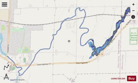 Maunesha Flowage depth contour Map - i-Boating App - Streets