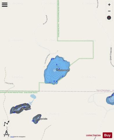 Mccloud Lake depth contour Map - i-Boating App - Streets