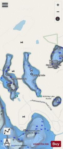 Mckinley Lake depth contour Map - i-Boating App - Streets