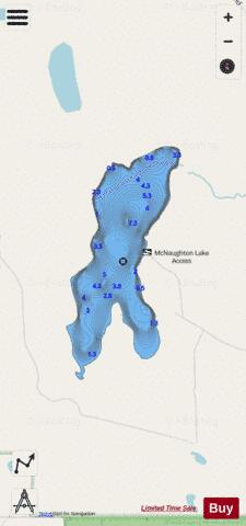 Mcnaughton Lake depth contour Map - i-Boating App - Streets