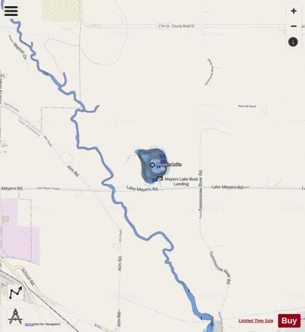 Meyers Lake depth contour Map - i-Boating App - Streets