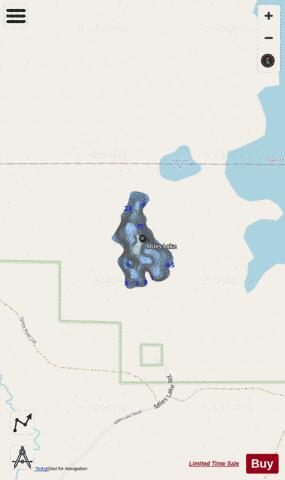 Miles Lake depth contour Map - i-Boating App - Streets
