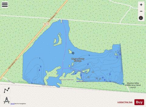 Monroe County Flowage depth contour Map - i-Boating App - Streets