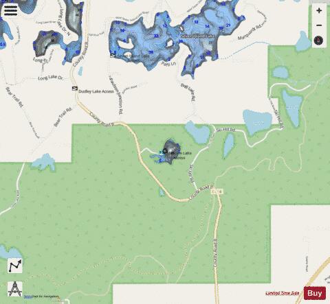 Moraine Lake depth contour Map - i-Boating App - Streets