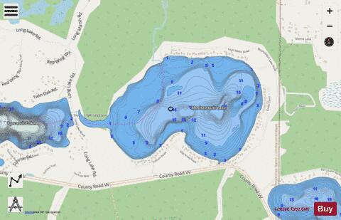 Moshawquit Lake depth contour Map - i-Boating App - Streets